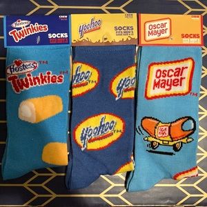 Men’s 3 Pack Snack & Junk Food Theme Crew Socks Set